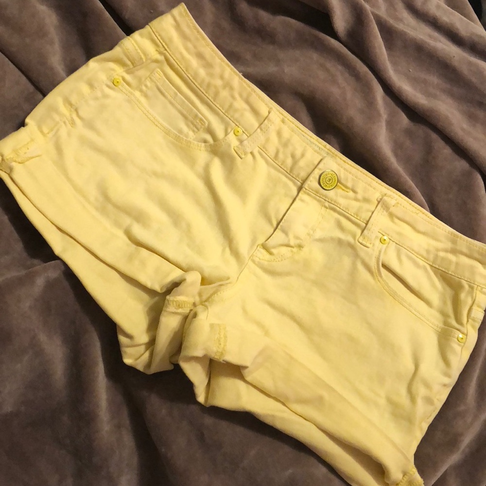 Preppy Yellow Denim Shorts